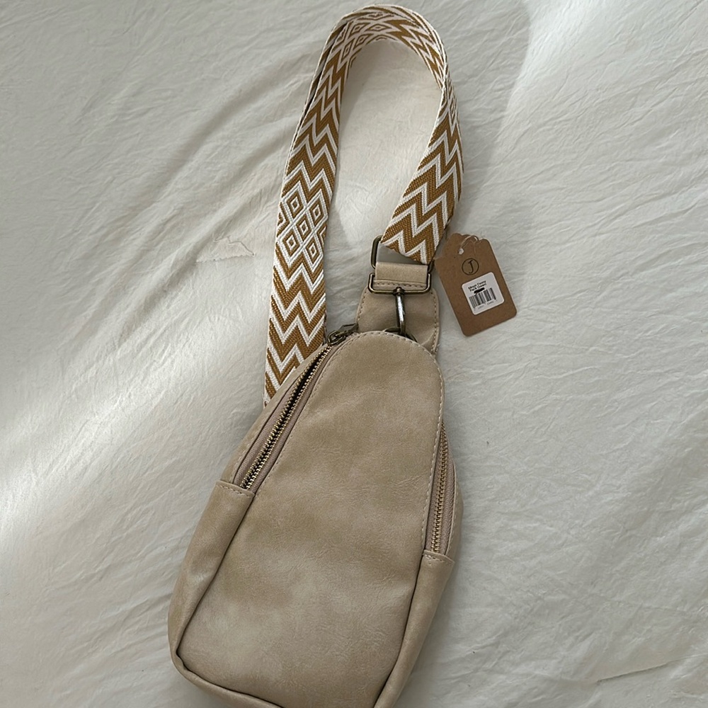Tan leather crossbody